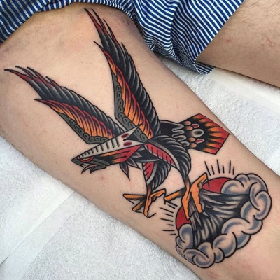 Traditional Eagle Tattoo 018
