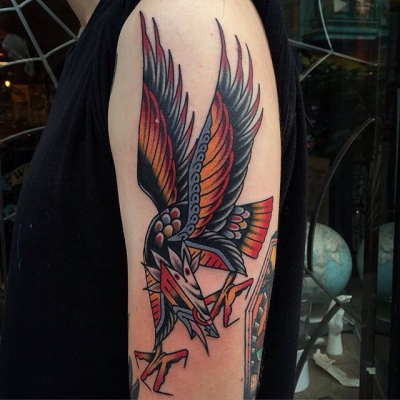 Traditional Eagle Tattoo 022