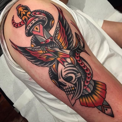 Traditional Eagle Tattoo 023