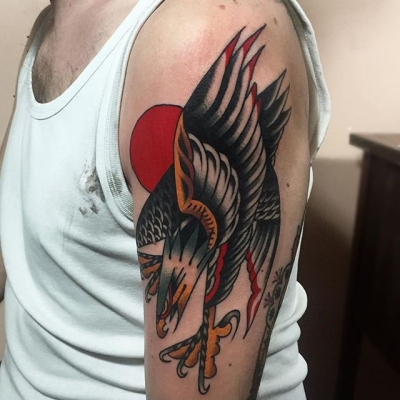 Traditional Eagle Tattoo 028