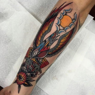 Traditional Eagle Tattoo 031