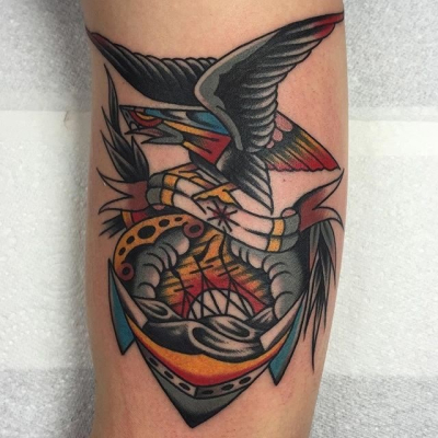Traditional Eagle Tattoo 033