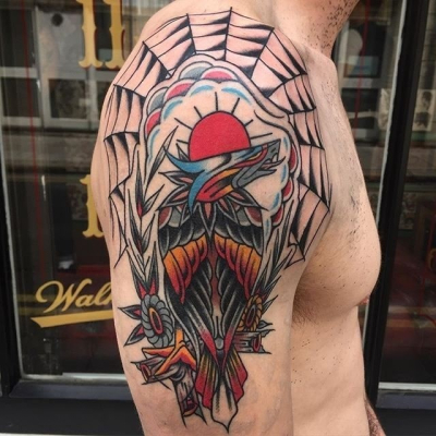 Traditional Eagle Tattoo 037