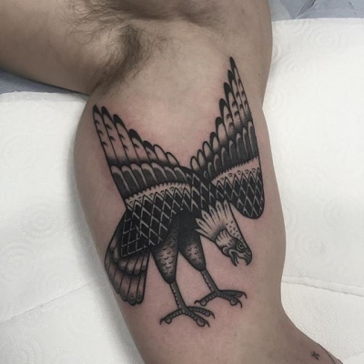Traditional Eagle Tattoo 044