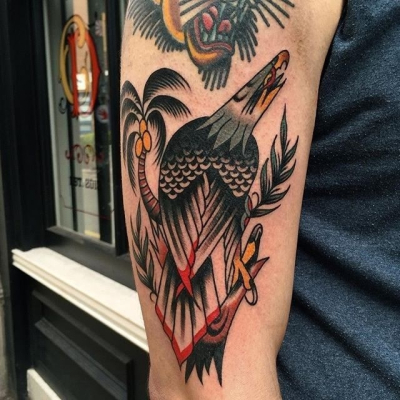 Traditional Eagle Tattoo 047
