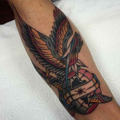 Traditional Eagle Tattoo 050