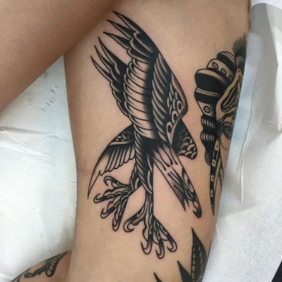 Traditional Eagle Tattoo 057