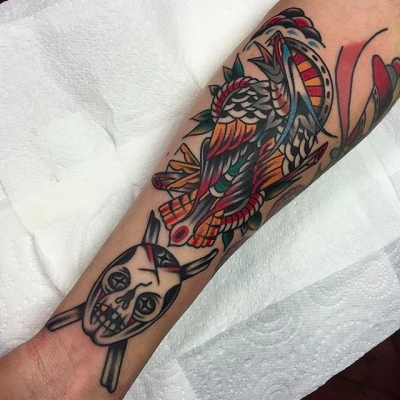 Traditional Eagle Tattoo 064