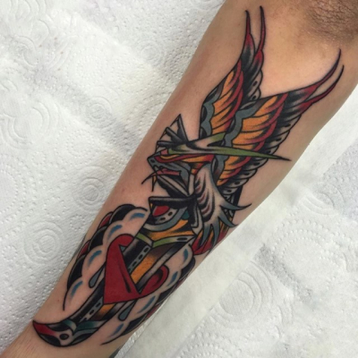 Traditional Eagle Tattoo 086
