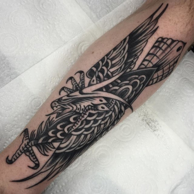 Traditional Eagle Tattoo 088