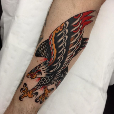 Traditional Eagle tattoo we have artists available 7 days a week! Stop by  for a walk in tattoo! | Instagram