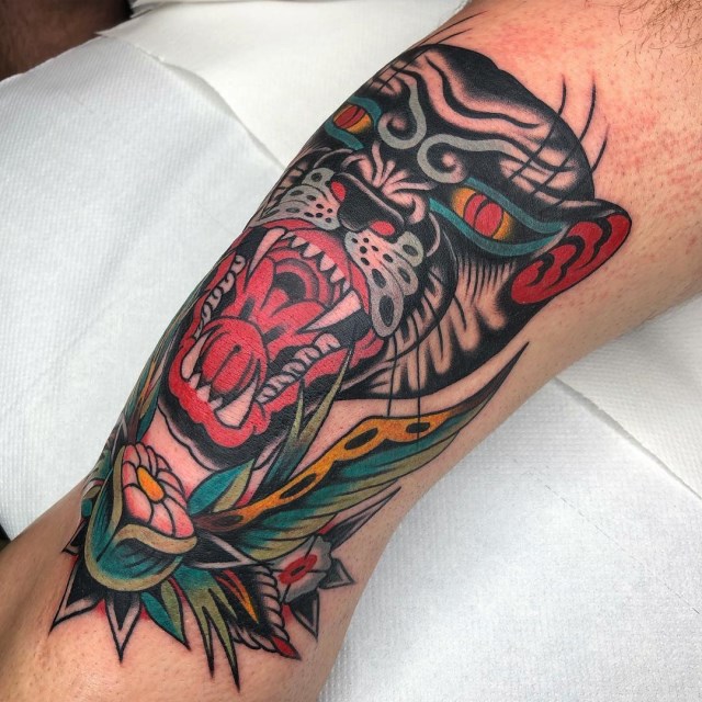 Traditional Style Panther Tattoo 6 Traditional Style Panther Tattoo 6